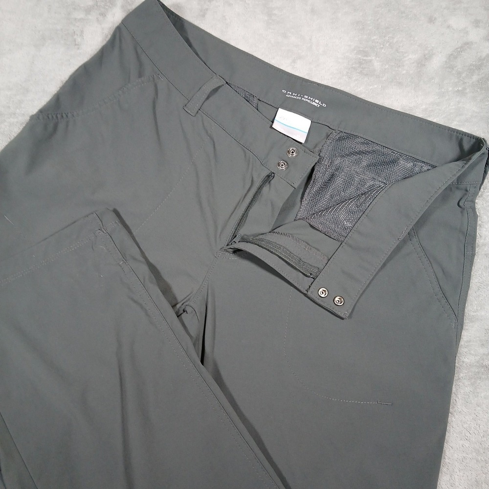 Columbia Convertible Pants Women's 14 Gray Omni-Shield Hiking Zip Off Shorts - Picture 2 of 10